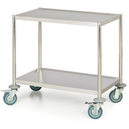 Nierdzewny wózek półkowy bez rękojeści, 2 półki, 675