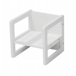 Roba 3W1 Drewniany Taboret Stołek Stolik Biały