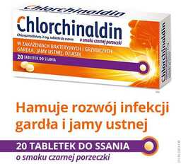 CHLORCHINALDIN Porzeczka - 20 tabletek do ssania