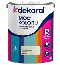 Dekoral Farba Moc Koloru 5l Bita Śmietana