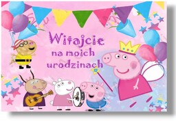 Baner urodzinowy wodoodporny girlanda Świnka Peppa