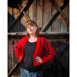 Pakamera Czerwony krótki kardigan z wełny Scarlet Robin