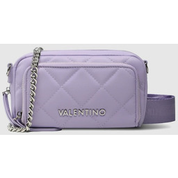 VALENTINO Fioletowa pikowana torebka ocarina recycle haversack