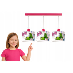 Lampa Wisząca Żyrandol Sufitowa Motyle Różowe Dziecięca Dziewczęca