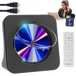 Odtwarzacz CD/DVD Głośnik Bluetooth 5.0 Fm Czarny