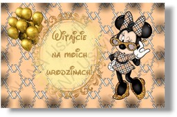 Baner urodzinowy wodoodporny girlanda Myszka Minnie