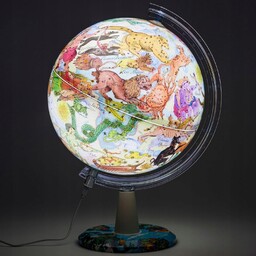 Obrotowy globus Exerz, Led, Usb, 30 cm