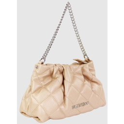 VALENTINO Marszczona pikowana beżowa torebka ocarina recycle pochette