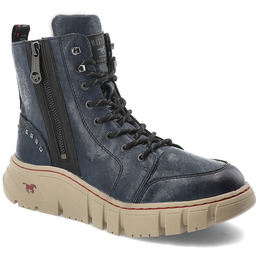 Mustang Niebieskie Botki Ocieplane Obuwie Damskie