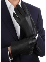 Stylion Męskie Rękawiczki Skórzane ocieplane ''miś'' RKW10A-M rozm.M