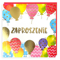 Zaproszenia urodzinowe Baloniki - 5 szt.