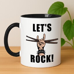 Kubek ceramiczny biały z czarnym środkiem dla perkusisty