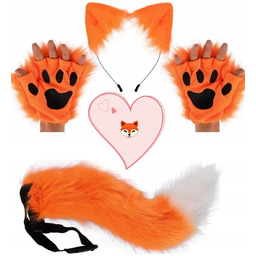 Kostium Lisa strój Lis uszy rękawiczki ogon Zestaw