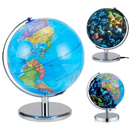Globus Geograficzny 25CM Led Obrotowa Lampka Nocna Nauka