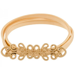 Pasek damski sprężynka do sukienki z metalową klamrą