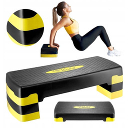 Step do ćwiczeń i aerobiku 4FIZJO 3-stopnie, czarno-żółty