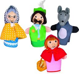 Fingerpuppenset Rotkäppchen: H= 10,5-11 cm, 4 Fingerpuppen, per
