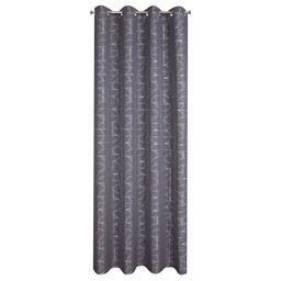 Eurofirany Zasłona 140x250 Evi grafitowa srebrna z błyszczącym