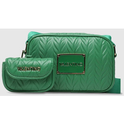 VALENTINO Tłoczona zielona torebka z przypinaną saszetką sunny