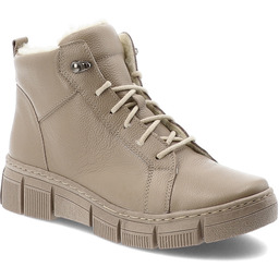 Wasak Beżowe Trzewiki Ocieplane Obuwie Damskie