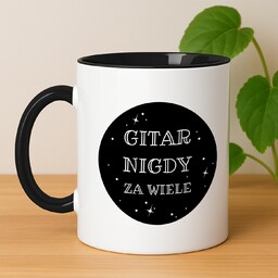 Kubek ceramiczny biały z czarnym środkiem dla niego