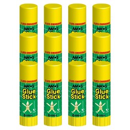 Klej w sztyfcie 35g Amos BOX 12 szt