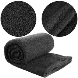 Koc 70 x 160 Mikrofibra Boucle Bukla Czarny