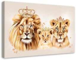 Obraz na płótnie, Królewska lwia rodzina - Svetrinka.art