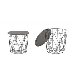 MARIFFA ława stelaż - czarny, blat - popielaty