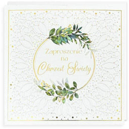 Zaproszenia na Chrzest Święty białe - 5 szt.
