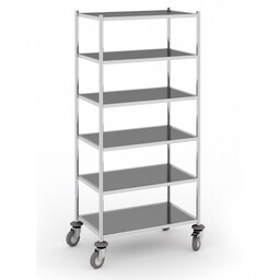 Wózek półkowy ze stali nierdzewnej bez uchwytu, 6