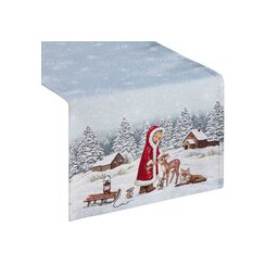 Eurofirany Obrus bieżnik świąteczny 40x100 Cho 1154 srebrny