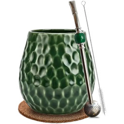 Zestaw Yerba Mate Szmaragdowe Matero + Bombilla Zielony