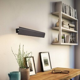 Nowodvorski Lighting Lampa ścienna Wing, czarna, stal, przełącznik,