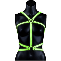 Neonowa uprząż na biust UV zielona Body Harness
