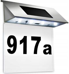 Numer domu budynku podświetlenie solarne automat