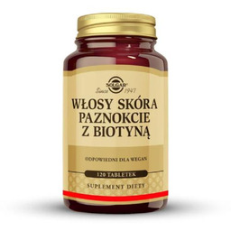 Solgar Włosy Skóra Paznokcie z Biotyną, 60 tabl.