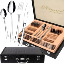 Rossner Zestaw Sztućców Stalowych W Walizce 72EL Serwis