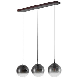 Lucande - Żyrandol Veloura, 3-punktowa, 84 cm, szkło,