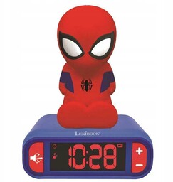 Lampka nocna SpiderMan Budzik zegar 3D figurka