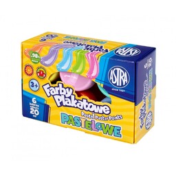 Farby plakatowe Pastelowe 6 kolorów 20ml Astra 301121001