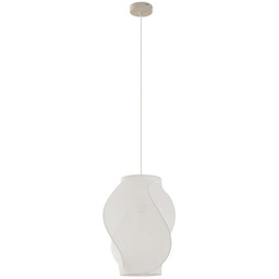 Lucande - Żyrandol Tovina, tekstylna, biała, Ø 35