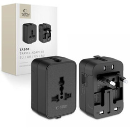 TECH-PROTECT Adapter podróżny TA300 EU/UK/US/AU Czarny