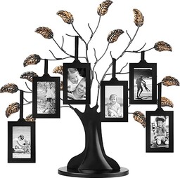 Americanflat Brązowe drzewo genealogiczne z 6 wiszącymi ramkami