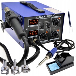 Stacja lutownicza 2w1 Hotair Wep 852D+ 700W kompresor