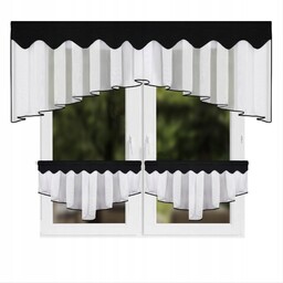 Firana Gotowa Z Zazdroskami Komplet Czarna 200 x