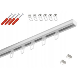 Karnisz Szyna Sufitowa Aluminiowa Alu Pojedyncza Biała 290