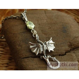 DRAGON - srebrny wisiore z cytrynem