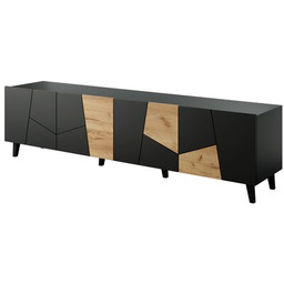 CAMA MEBLE Szafka RTV Etna Czarno-brązowy