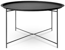 Stolik kawowy metalowy czarny okrągły 75x42 cm